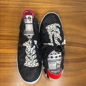 Dolce Vita Black and Red Patterned Sneakers